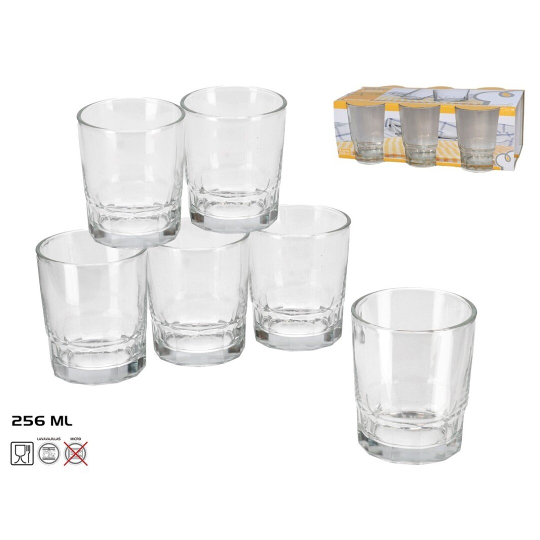 PACK 6 VASOS AGUA CRISTAL LISBON