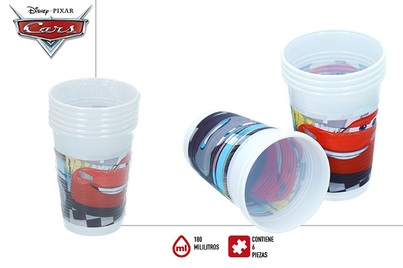 PACK 6 VASOS PLASTICO 76968 CARS