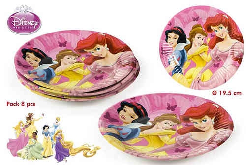 PACK 8 PLATOS PRINCESAS 19.5CM 71762