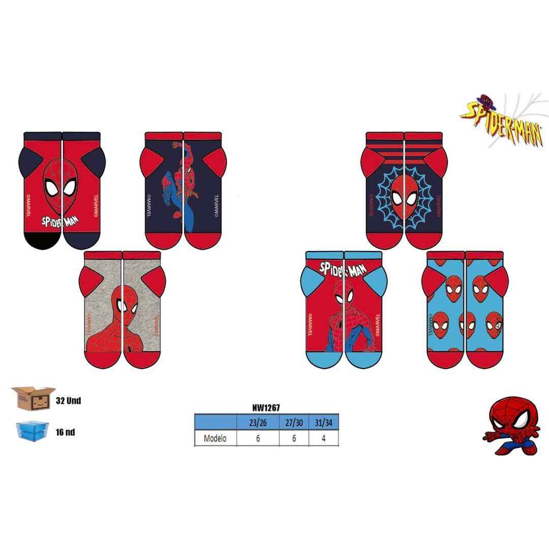 PACK CALCETINES NW1267 NIÑO SPIDERMAN