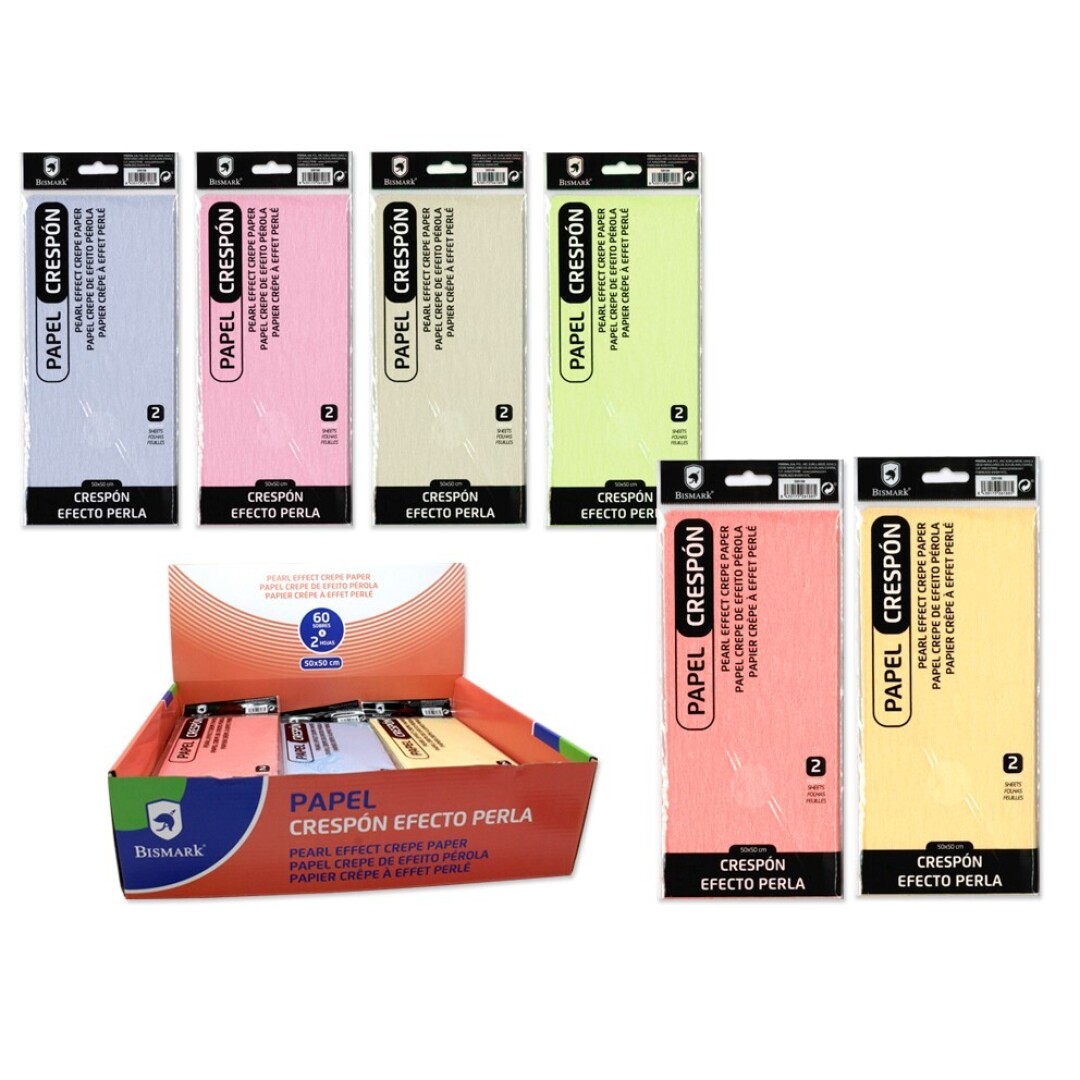 PAPEL CRESPON 326188 EFECTO PERLA 50X50CM 2 HOJAS