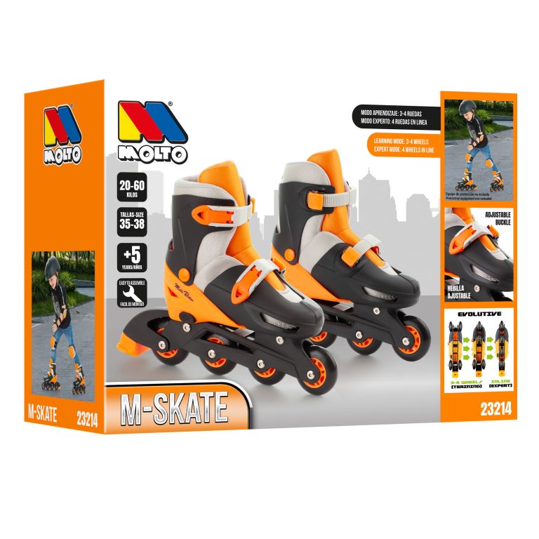 PATIN EN LINEA 23214 3 EN 1 NARANJA
