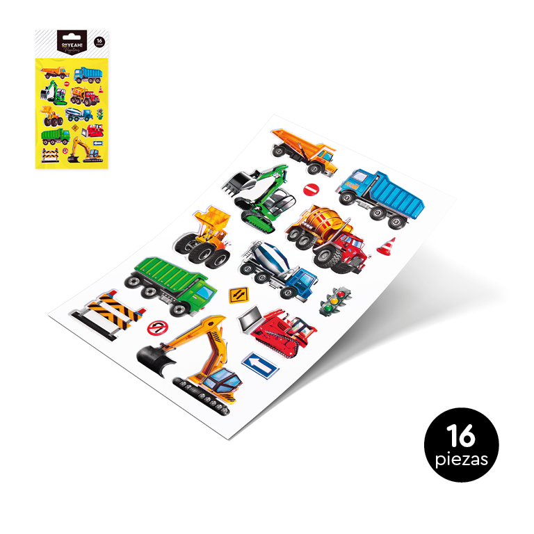 PEGATINAS ADHESIVAS 109-1001 CONSTRUCCION SET 16UDS