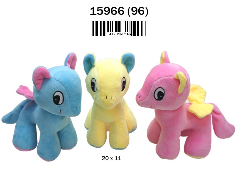 PELUCHE 15966 CABALLO ALAS 3 COLORES