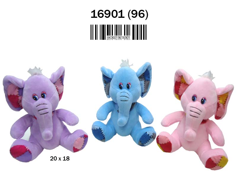 PELUCHE 16901 ELEFANTE 3 COLORES