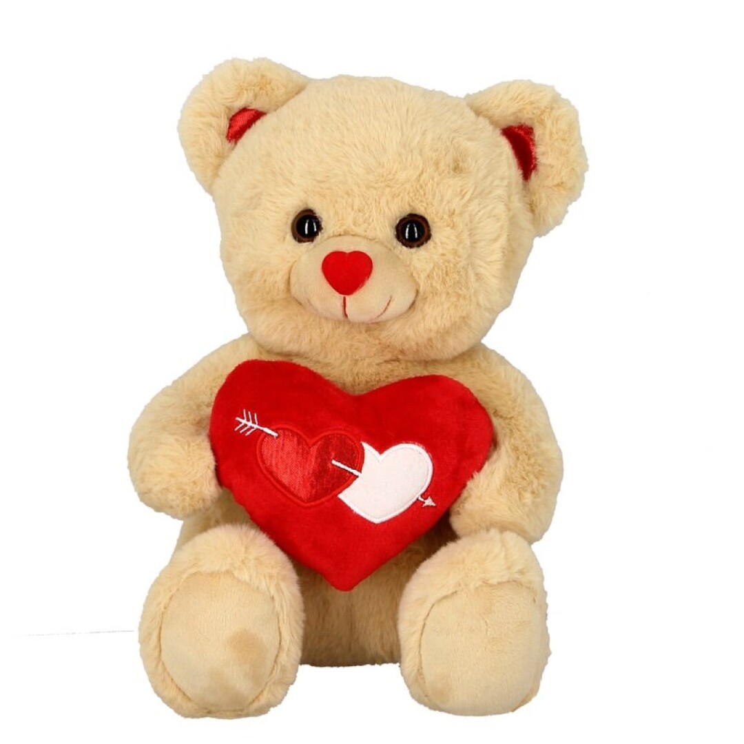PELUCHE 3437 OSO MARRON CORAZON 28CM