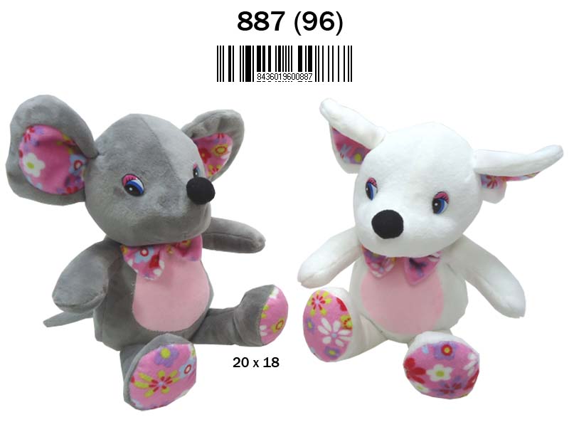 PELUCHE 887 RATITA 2 COLORES