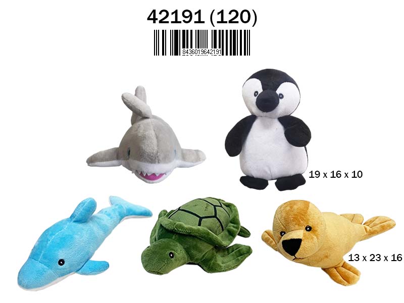 PELUCHE ANIMALES MARINOS 5 STD 42191