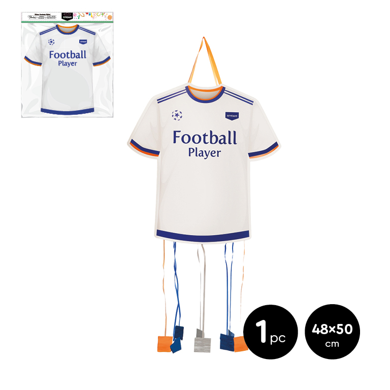 PIÑATA 129-1107 CAMISETA FUTBOL BLANCA 48X50CM