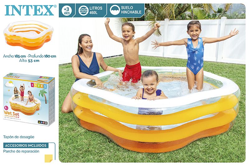 PISCINA 56495 HINCHABLE TRANSPARENTE 185X180X53CM