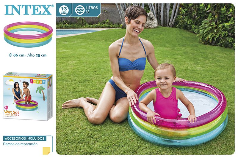 PISCINA 57104 BEBE ARCO IRIS 86X25CM