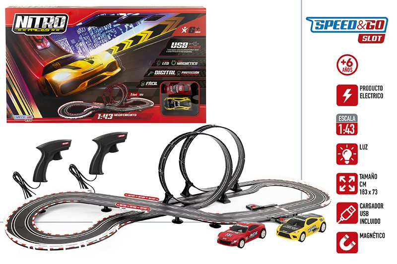 PISTA SLOT C/DOS COCHES 45592 183X73CM**