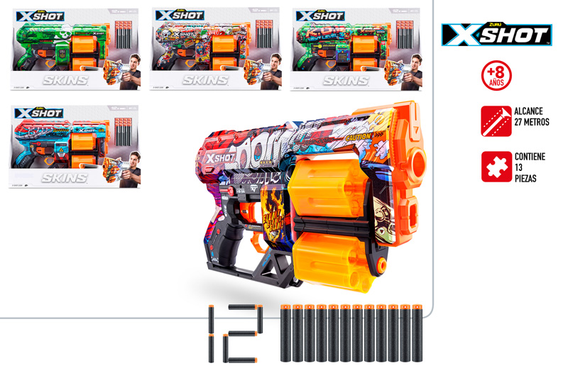 PISTOLA 46922 DREAD C/12 DARDOS X-SHOT**