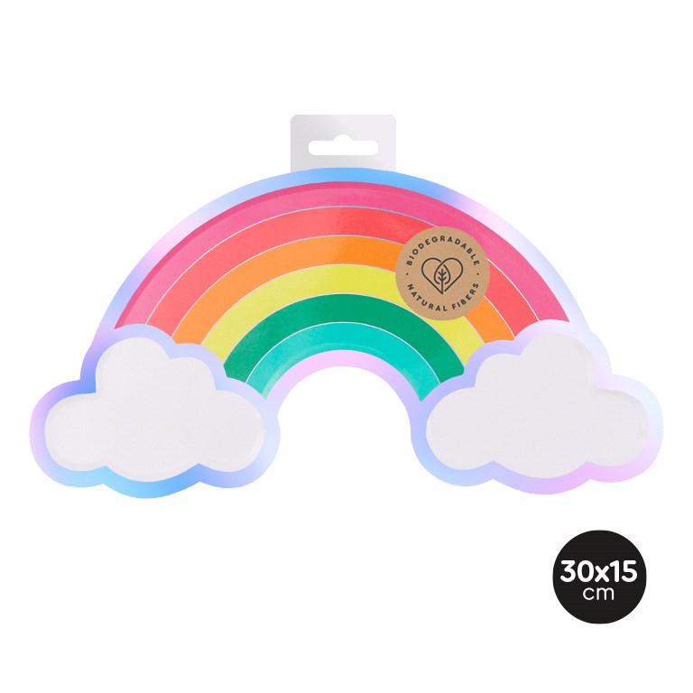 PLATO LLANO 119-1012 FORMA ARCOIRIS 30X15.5CM SET 6UDS