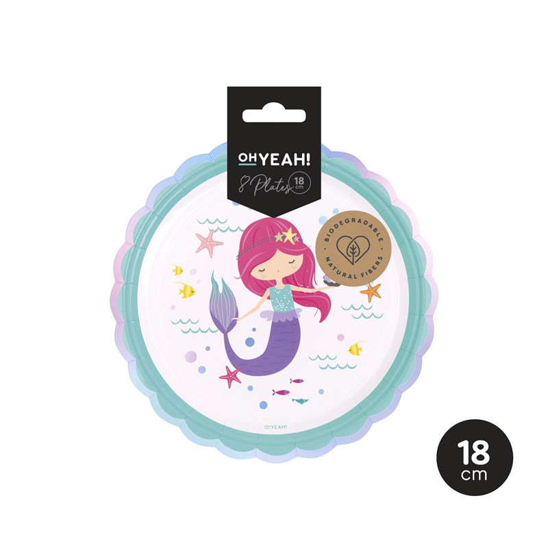 PLATO LLANO 119-1015 SIRENA POSTRE 18CM SET 8UDS