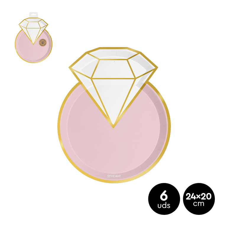 PLATO LLANO 119-1074 FORMA DIAMANTE 24X20CM SET 6UDS
