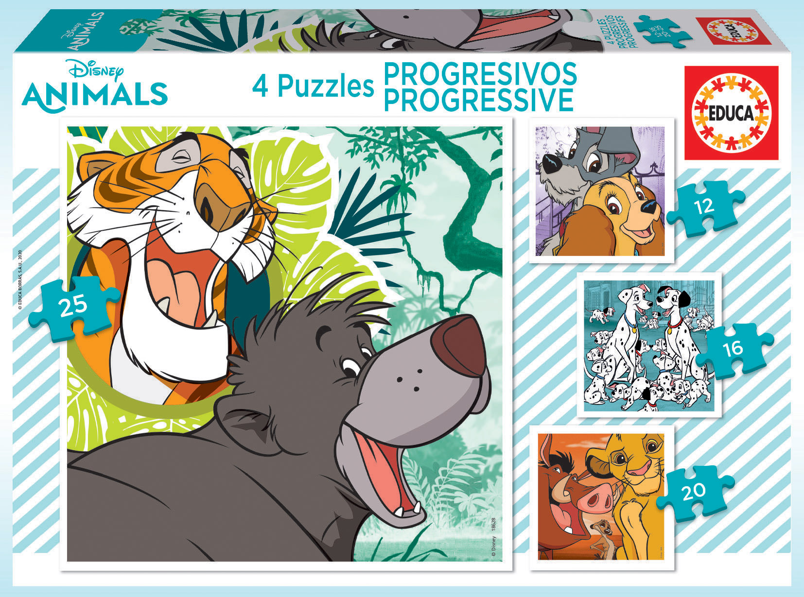 PUZZLE 18628 PROGR. DISNEY ANIMALS 12+16+20+25