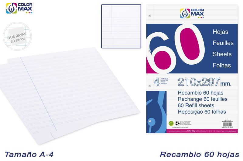 RECAMBIO 60 HOJAS A4 73150 4 AGUJEROS