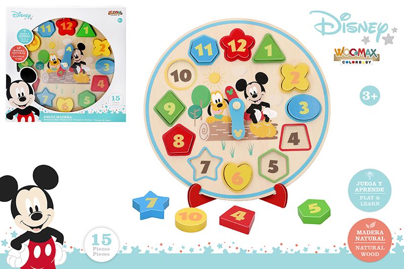 RELOJ 48704 MADERA 30 CM DISNEY MICKEY*