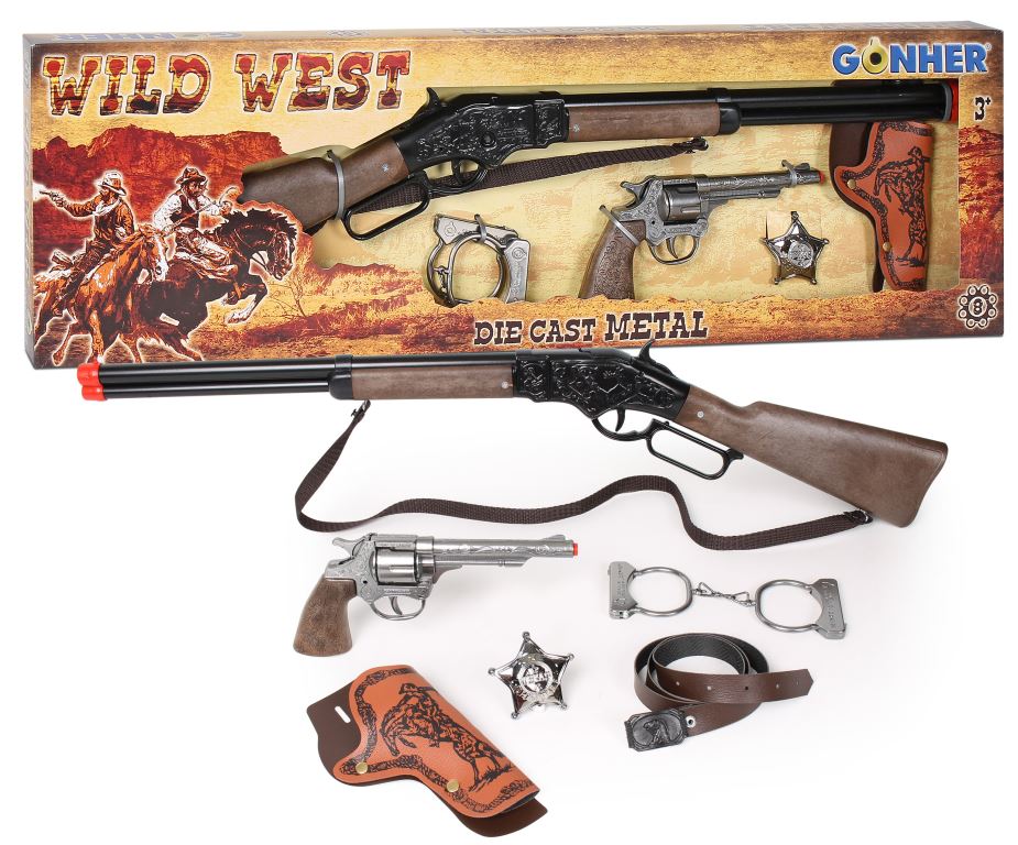 REVOLVER Y RIFLE 498 8 TIROS + ACCESORIOS