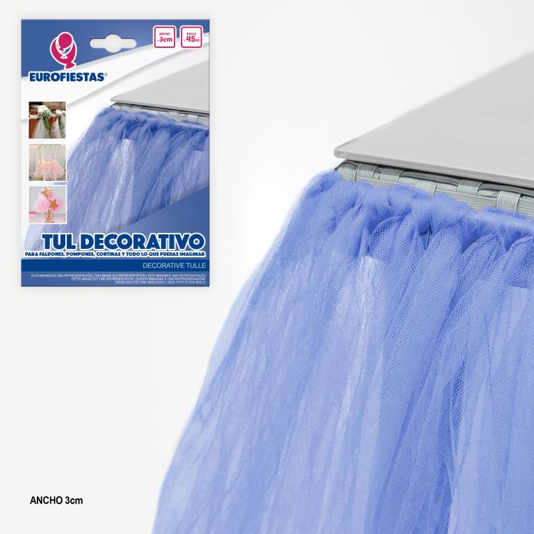 ROLLO DE TUL 91713 45M 3CM AZUL MARINO