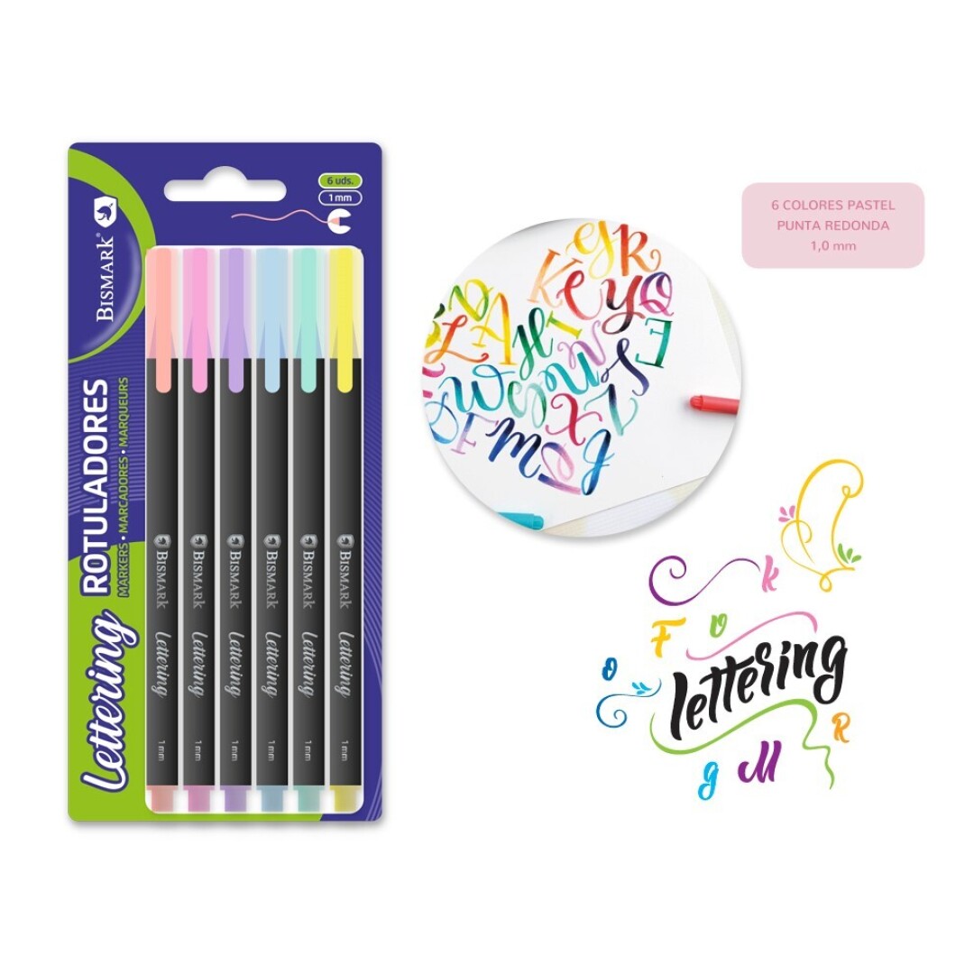 ROTULADORES LETTERING 329948 6 COLORES PASTEL