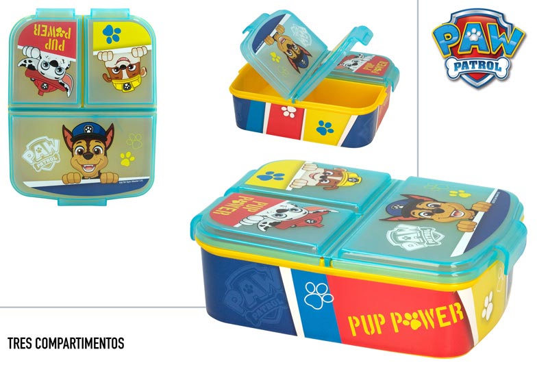 SANDWICHERA 77398 MULTIPLE PLASTICO PAW PATROL 3 COMPARTIMENTOS