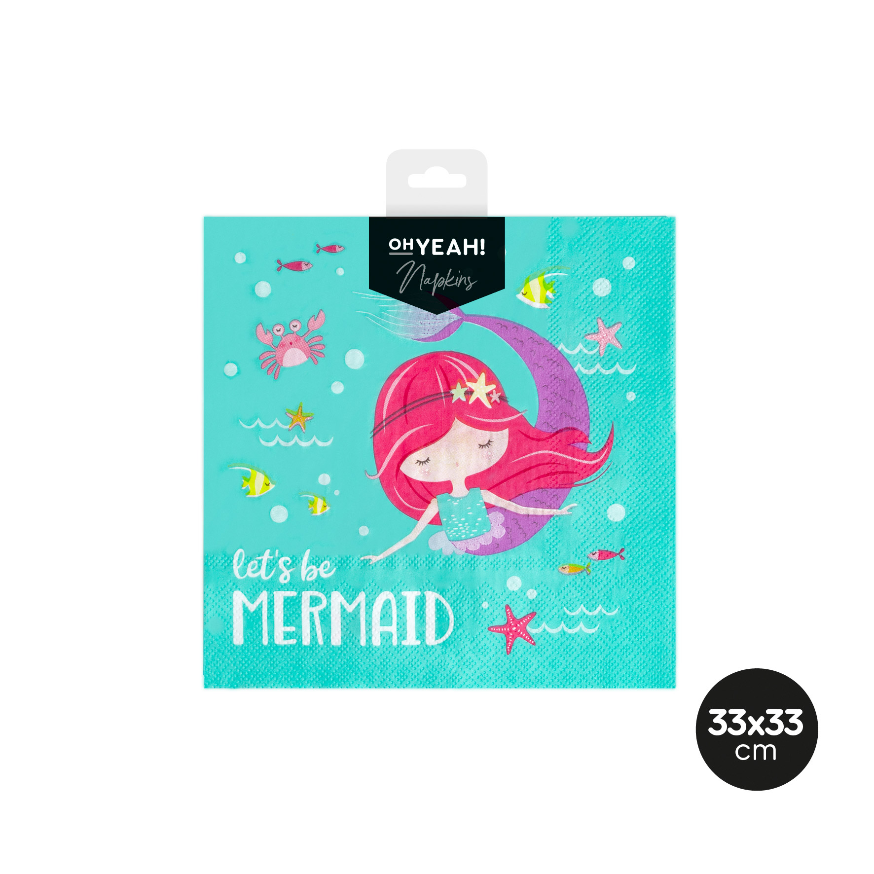 SERVILLETA 124-1019 DOBLE CAPA MERMAID 33X33CM SET 30UDS