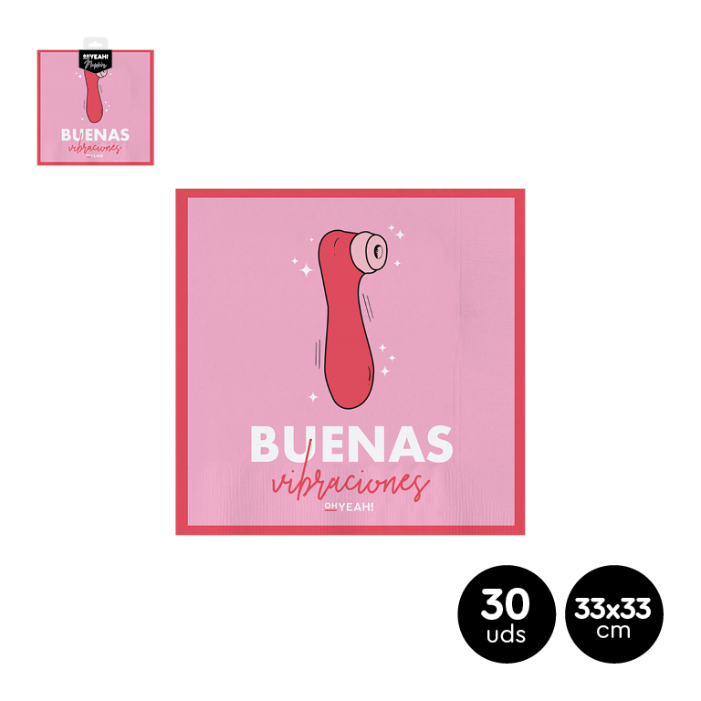 SERVILLETA 124-1026 2 CAPAS BUENAS VIBRACIONES 33CM SET 30UDS