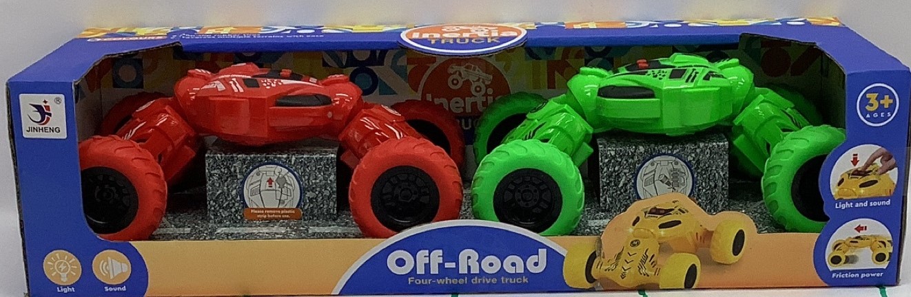 SET 2 COCHES ACROBATICO 1475 FRICCION CON LUZ Y SONIDOS