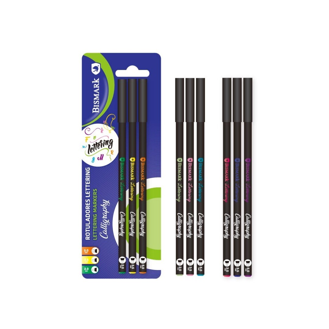 SET 3 ROTULADORES CALIGRAFIA 330623 LETTERING COLORES