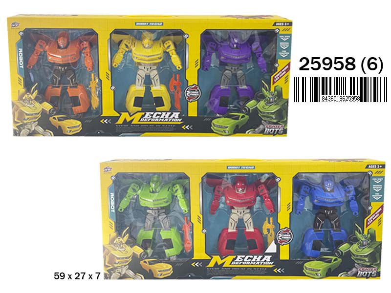 SET 3 TRANFORMERS VEHICULOS 25958