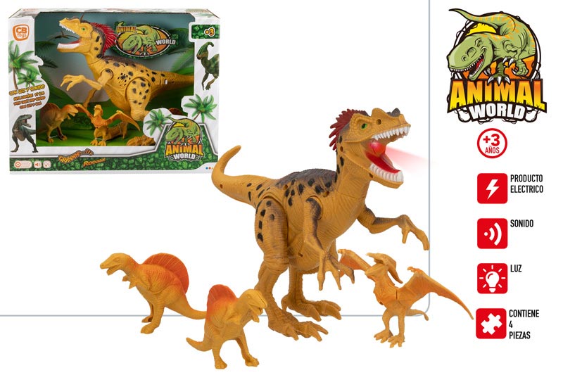 SET 4 DINOSAURIOS 49777 C/LUZ Y SONIDO