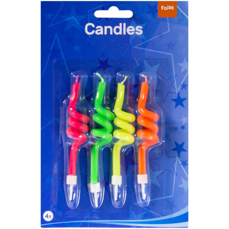 SET 4 VELAS ESPIRAL FC22913 CON SOPORTE