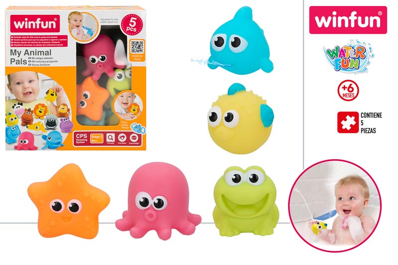 SET 5 ANIMALES PVC BAÑO 6M+ 2/S 44760