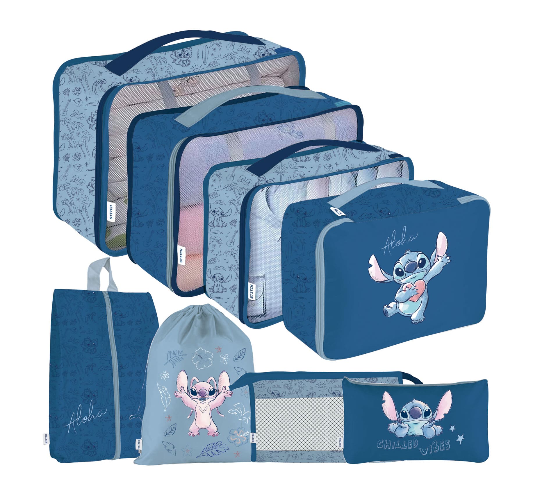 SET 8 PIEZAS DE VIAJE WD16714 STITCH