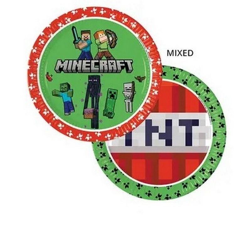 SET 8 PLATOS 23 CM MINECRAFT PR95441