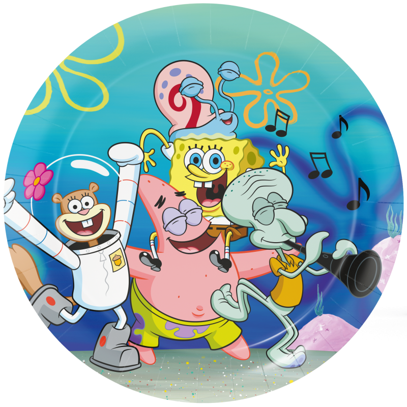 SET 8 PLATOS BS10353 BOB ESPONJA 23CM