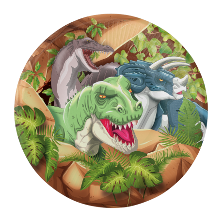 SET 8 PLATOS CV22471 18 CM JURASIC DINO