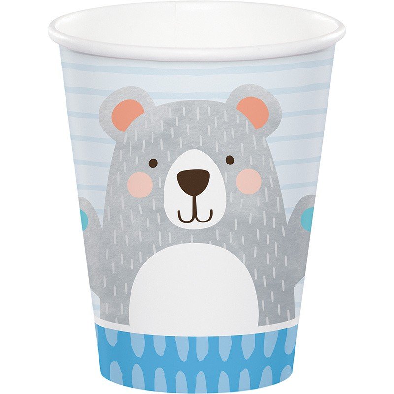 SET 8 VASOS DE PAPEL 1ST BIRTHDAY BEAR CC336063