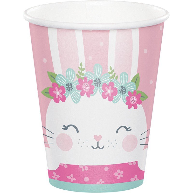 SET 8 VASOS DE PAPEL 1ST BIRTHDAY BUNNY CC336056