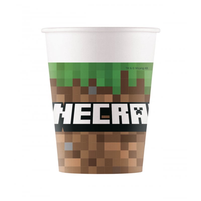 SET 8 VASOS DE PAPEL MINECRAFT PR95442