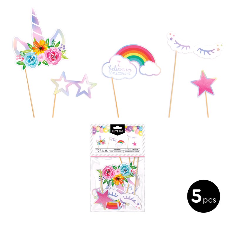SET ACCESORIOS PARA PHOTOCALL 116-1010 UNICORN ACABADO IRIDISCENTE SET 5UDS