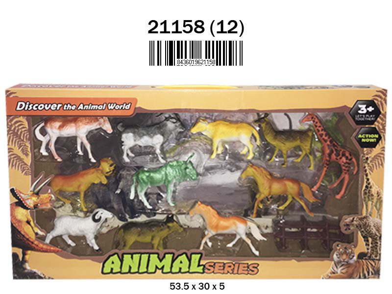 SET ANIMALES GRANJA 10PCS 21158