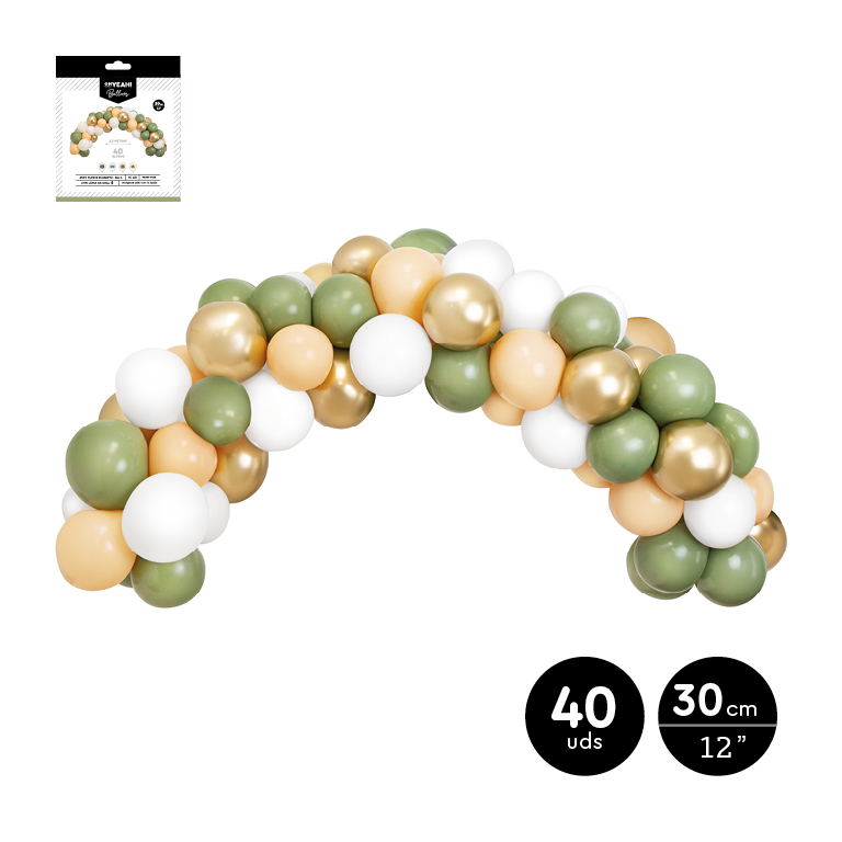 SET ARCO DE GLOBOS 112-1146 EUCALIPTO COLORES STD SET 40UDS 1.5M