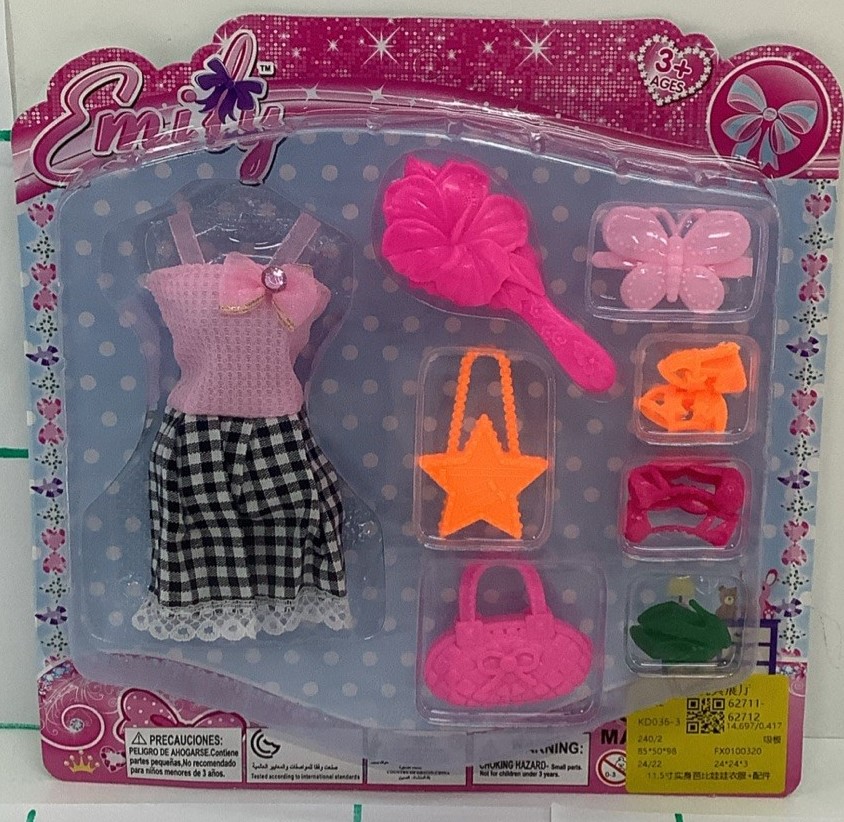 SET VESTIDO MUÑECA Y ACCESORIOS 1633