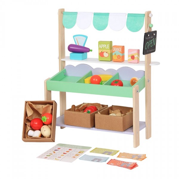 SUPERMERCADO 2020-0859 DE MADERA CON 37 ACCESORIOS