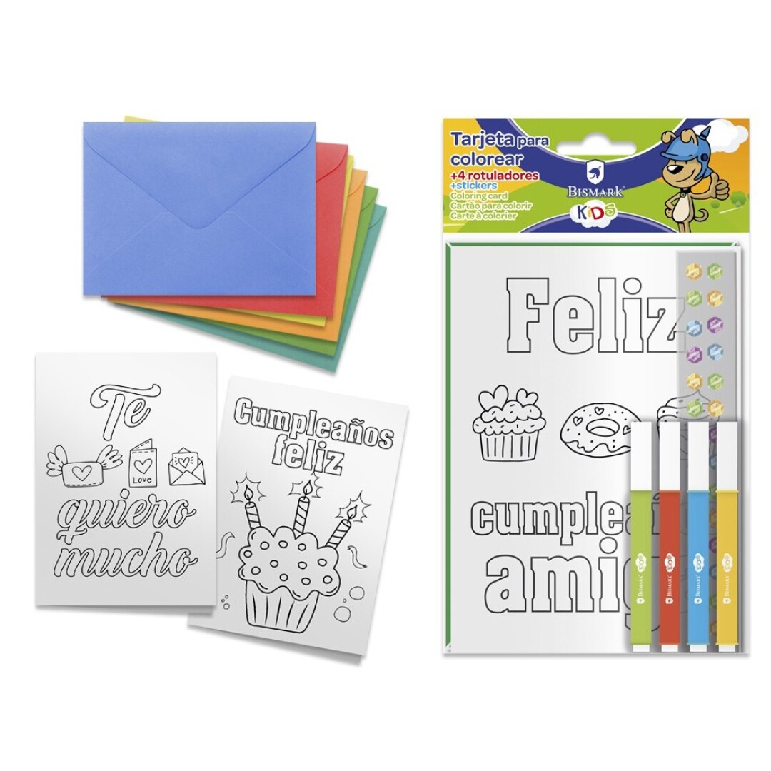 TARJETA FELICITACION 331453 PARA COLOREAR C/ROTULADORES