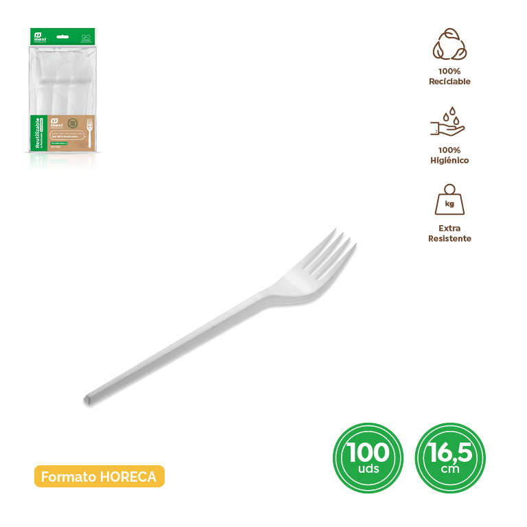 TENEDOR BLANCO 5152R 16.5CM SET 100UDS