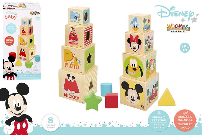 TORRE CUBOS MADERA 48738 FORMAS MICKEY*